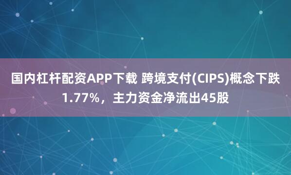 国内杠杆配资APP下载 跨境支付(CIPS)概念下跌1.77%，主力资金净流出45股